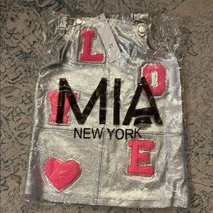 MIA Kids Silver Dress with Pink Accents